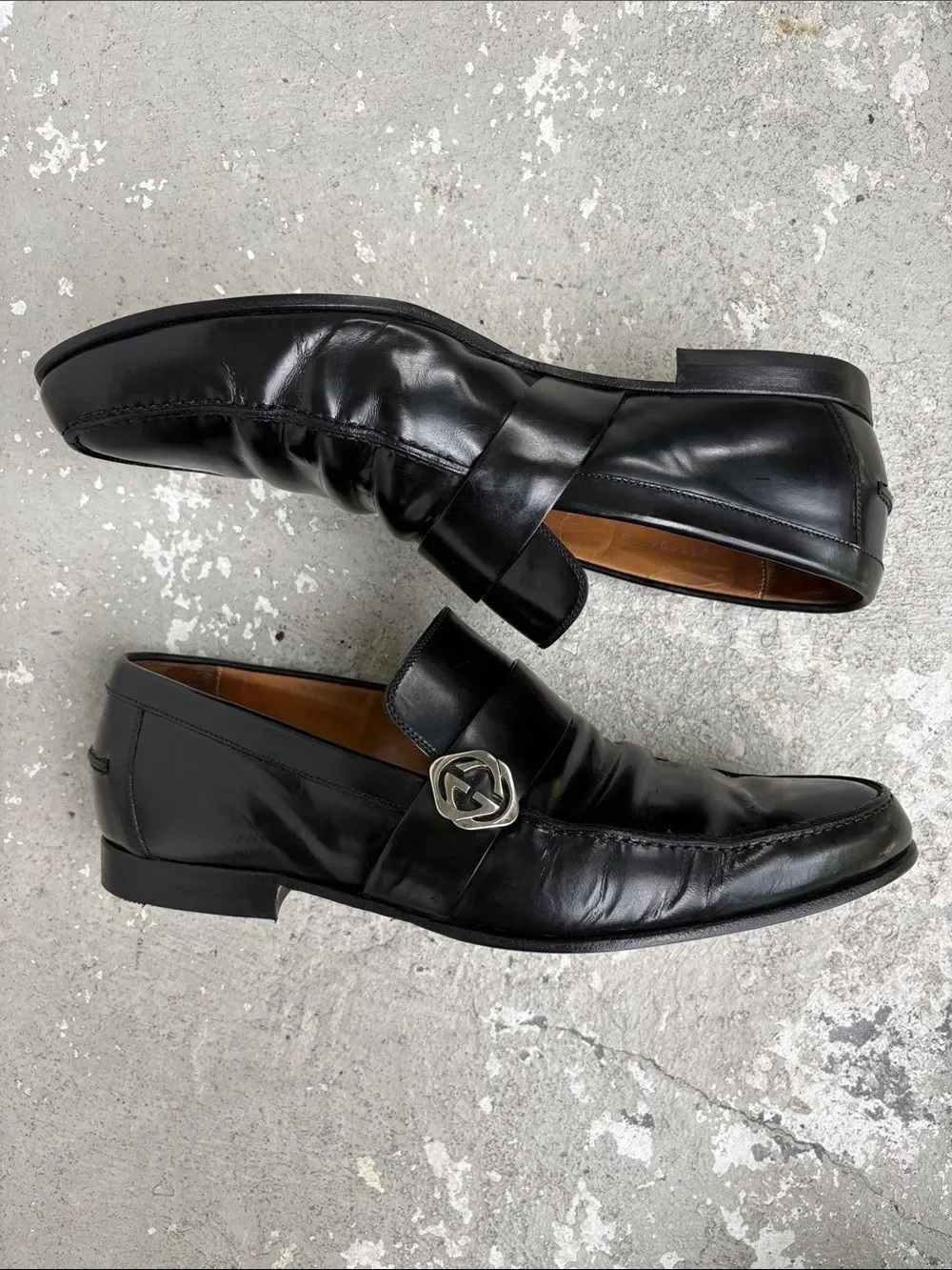 Gucci Double GG leather slippers
